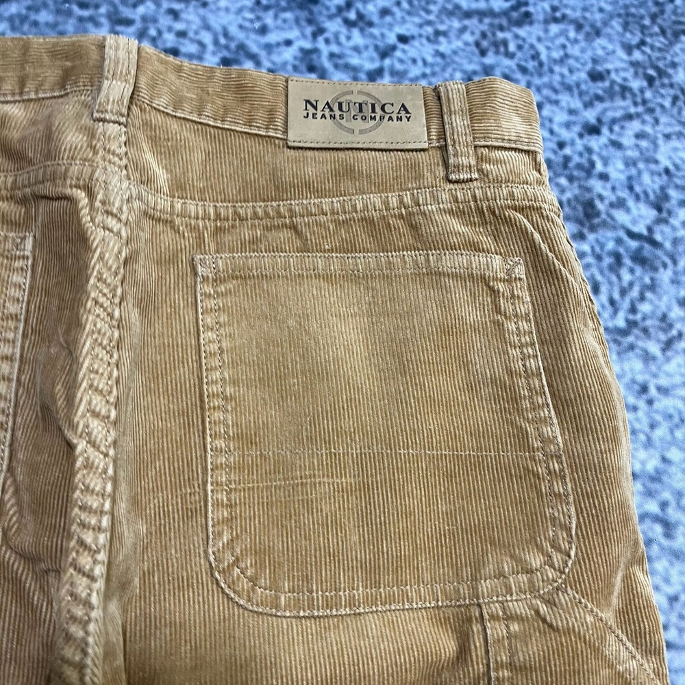 NWT Vintage Nautica Corduroy Pants Womens 6 (30x31) Tan‎ Carpenter Baggy Y2K - Picture 5 of 16